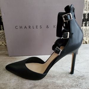 BNIB Charles & Keith Lace up Pointed Pumps